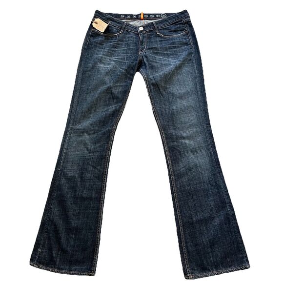 Earnest Sewn Womens Hefner Denim Low Rise Bootcut Jeans‎ Cotton Blend Blue 31 - Picture 1 of 7